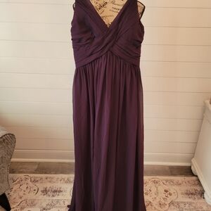 Bill Levkoff Plum Sleeveless V-Neck Maxi Dress